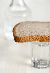 Glass of water and bread