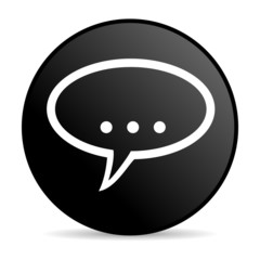 forum black circle web glossy icon