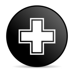 Obraz premium pharmacy black circle web glossy icon