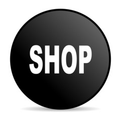 shop black circle web glossy icon