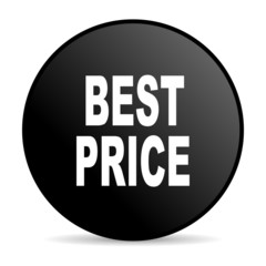 best price black circle web glossy icon