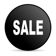 sale black circle web glossy icon