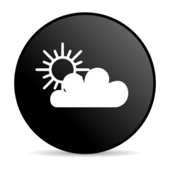 weather forecast black circle web glossy icon