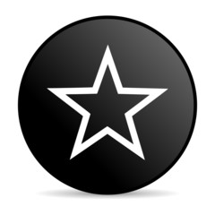 star black circle web glossy icon