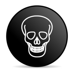 skull black circle web glossy icon
