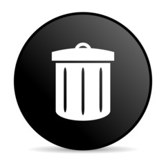 recycle black circle web glossy icon