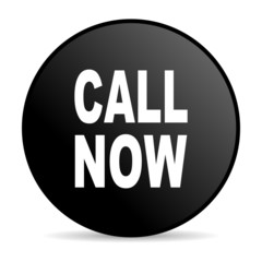 call now black circle web glossy icon