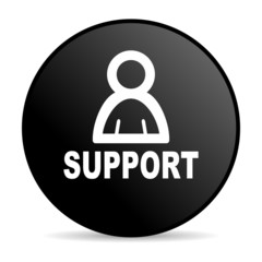 support black circle web glossy icon
