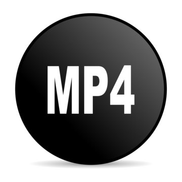 mp4 black circle web glossy icon