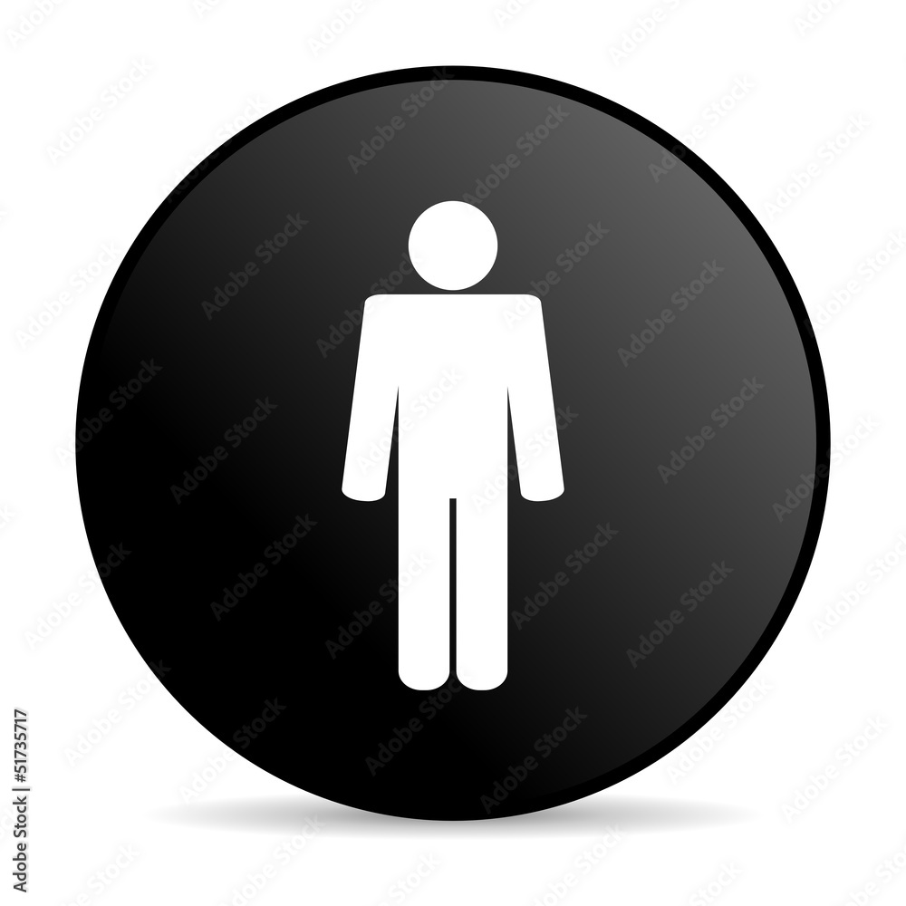 Poster man black circle web glossy icon