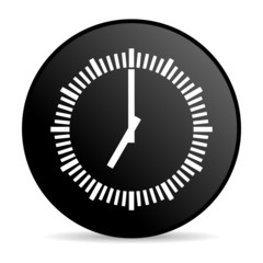 clock black circle web glossy icon