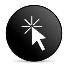 click here black circle web glossy icon