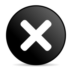 cancel black circle web glossy icon