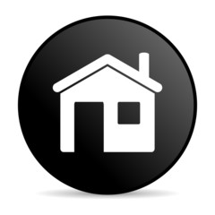 home black circle web glossy icon