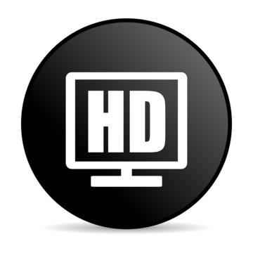 hd display black circle web glossy icon