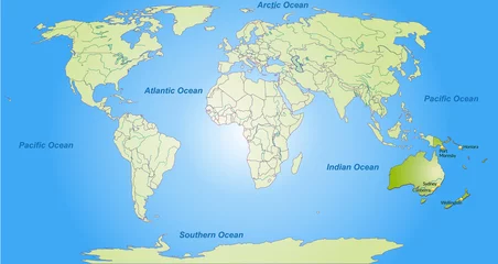Karte von Australien/Ozeanien und der Welt © Artalis-Kartographie