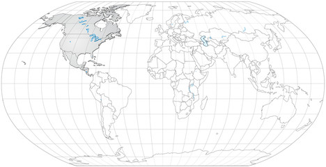 Landkarte von Nordamerika und der Welt