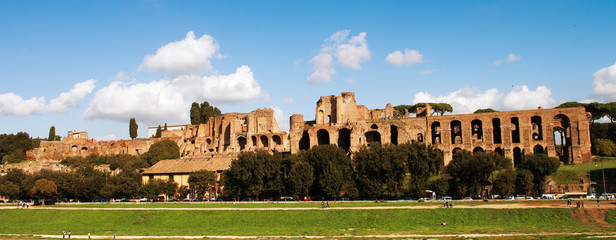 Obraz premium Circus Maximus: ancient Roman stadium, the Palatine hill - Circo