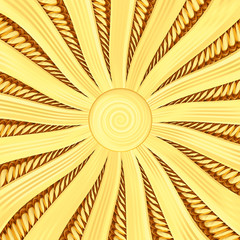 Obraz premium Golden sunburst background with rays and beams