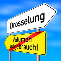 Obraz premium schild lr drosselung volumen ausgebraucht I