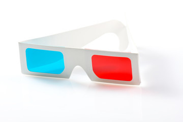 3d glasses on white background