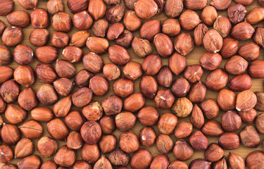 Surface covered with hazelnuts
