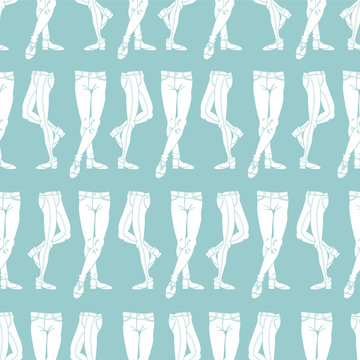Seamless pattern with legs in skinny trousers