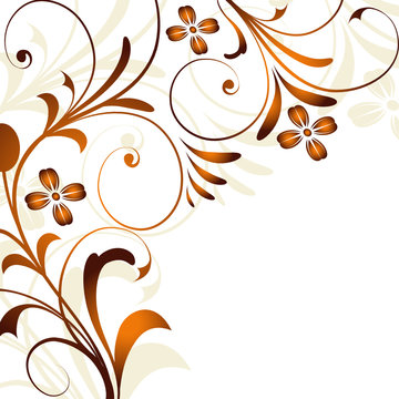 recommend clip art: abbild, abstrakt, floral, orange, braun, flora, blatt, blüte, 