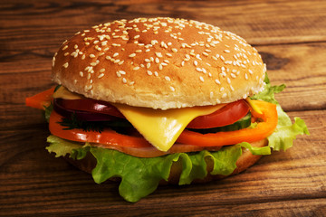Delicious cheeseburger