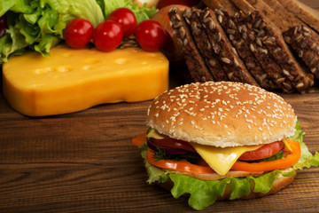 Delicious cheeseburger