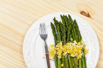 Asparagus dish with eggs