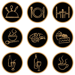 Round restaurant related icons