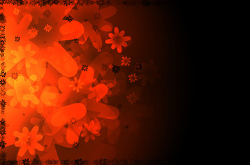 dark orange floral abstract background.