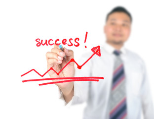 Business man drawing success
