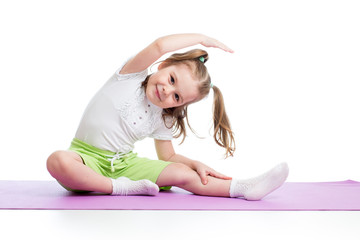 Kid doing fitness exercises