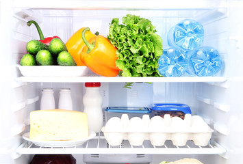 Refrigerator full of food