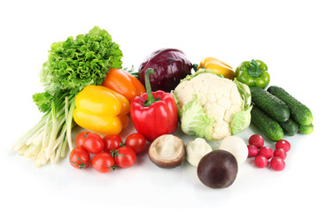 Fresh vegetables isolated on white