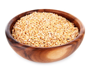 Beans in bowl isolated on white