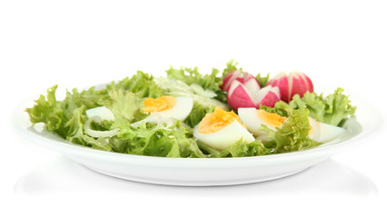 Fresh mixed salad with eggs, salad leaves and other vegetables,