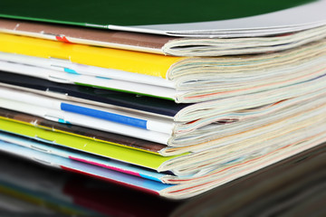 Many magazines close-up