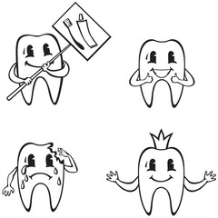 Set of cartoon dents