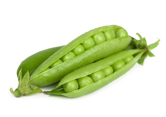 Green peas in stryuchka isolated on the white