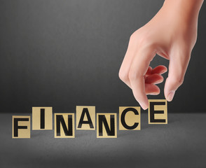 Hand and word Finance