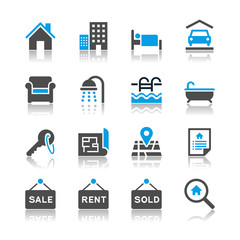 Real estate icons - reflection theme