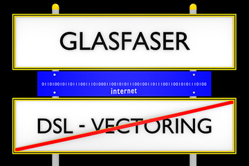Glasfaserkabel vs DSL-Vectoring_Internetausbau - 3D