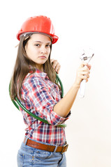 Woman holding Adjustable Wrench