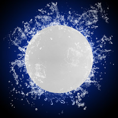 Ping pong ball in splashing water
