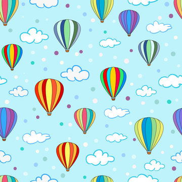 Seamless hot air balloon pattern