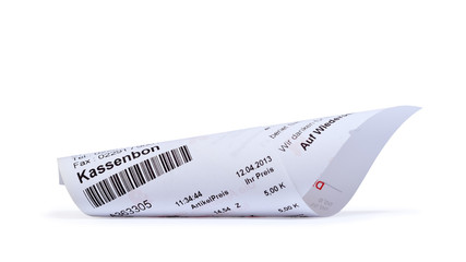 Kassenbon, Quittung auf weis