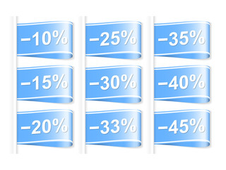 Set of discount labels. Part one. Vector illustration